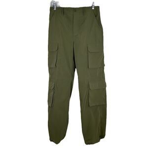 Love Tree Women's M Juniors High Rise Skater Cargo Pants Olive Green toggle hem